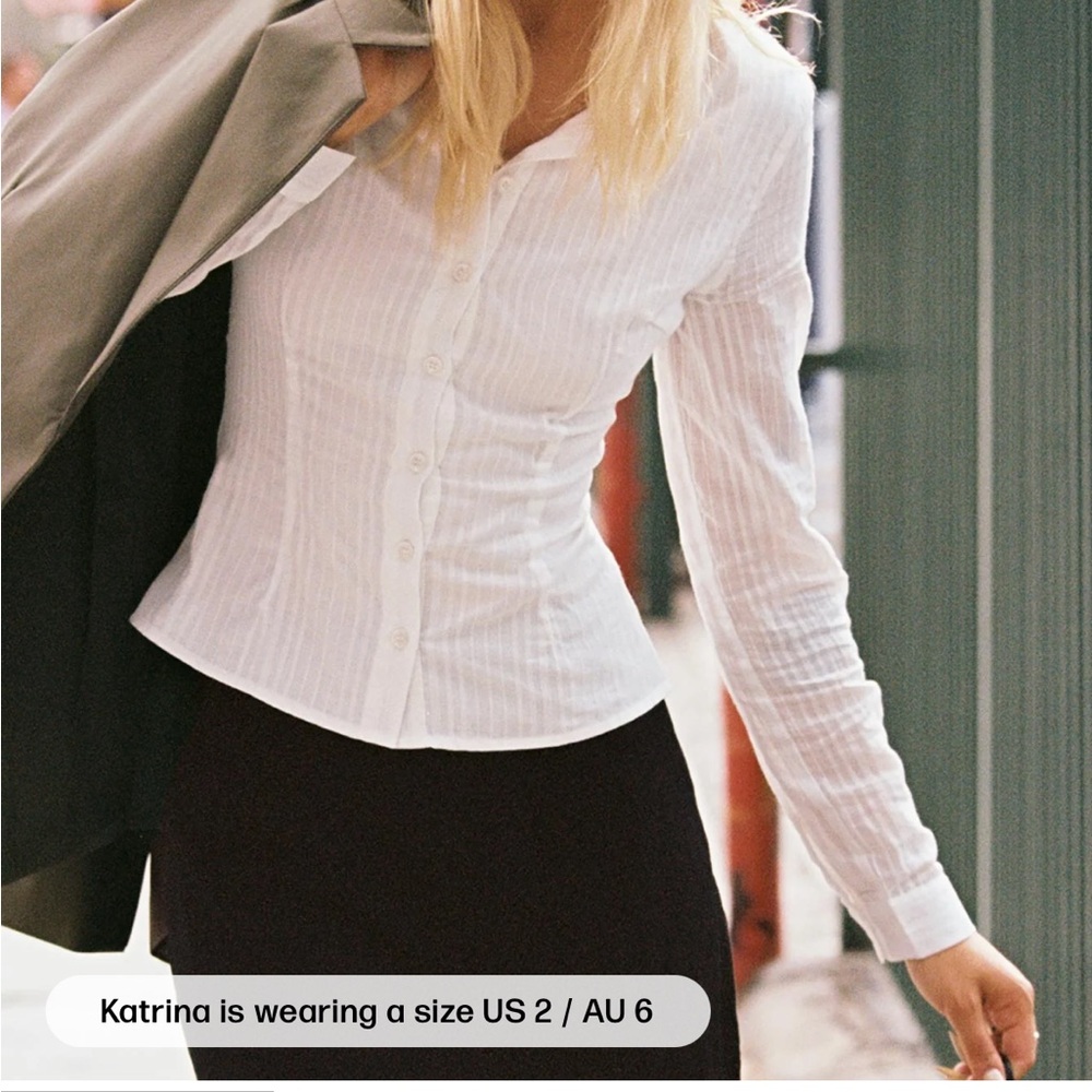 Princess Polly White Button-Down Shirt